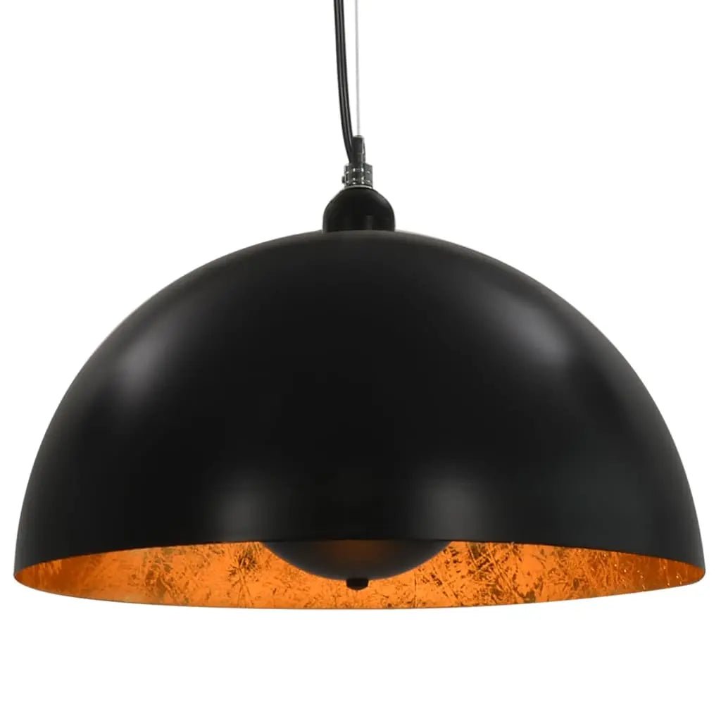 2 Pcs Plafonniers Noir Et Doré Semi - Sphérique E27 - www.minichezmoi.com