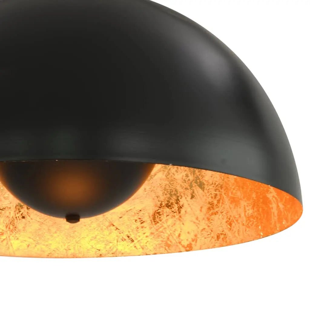 2 Pcs Plafonniers Noir Et Doré Semi - Sphérique E27 - www.minichezmoi.com