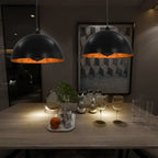 2 Pcs Plafonniers Noir Et Doré Semi - Sphérique E27 - www.minichezmoi.com