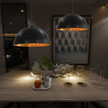 2 Pcs Plafonniers Noir Et Doré Semi - Sphérique E27 - www.minichezmoi.com