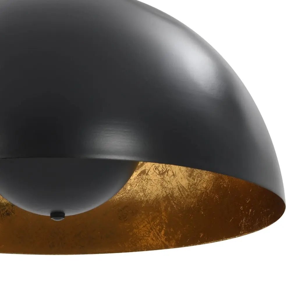 2 Pcs Plafonniers Noir Et Doré Semi - Sphérique E27 - www.minichezmoi.com