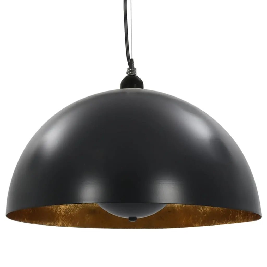2 Pcs Plafonniers Noir Et Doré Semi - Sphérique E27 - www.minichezmoi.com