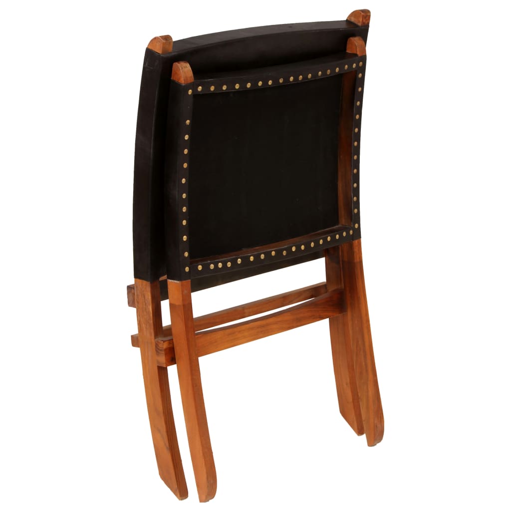 Chaise De Relaxation Pliable Cuir Véritable