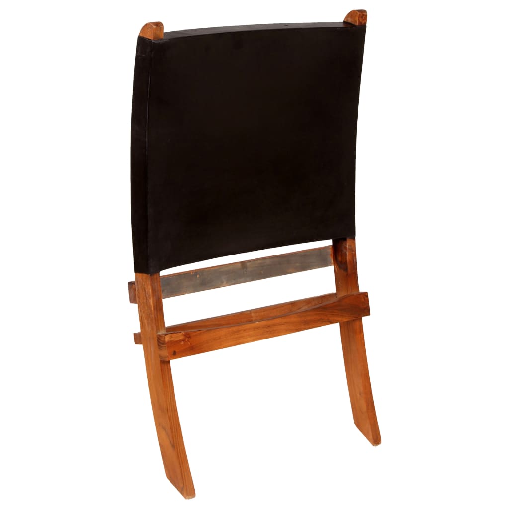 Chaise De Relaxation Pliable Cuir Véritable
