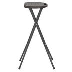 Tabouret De Bar Pliable Lot De 2 Pehd Et Acier Aspect Rotin