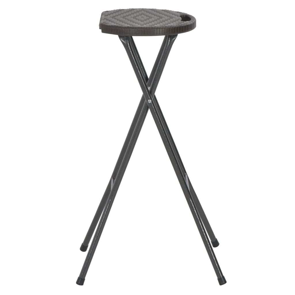 Tabouret De Bar Pliable Lot De 2 Pehd Et Acier Aspect Rotin