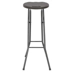 Tabouret De Bar Pliable Lot De 2 Pehd Et Acier Aspect Rotin