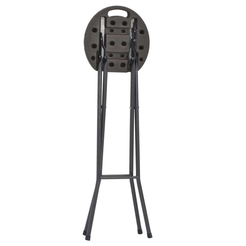 Tabouret De Bar Pliable Lot De 2 Pehd Et Acier Aspect Rotin