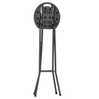 Tabouret De Bar Pliable Lot De 2 Pehd Et Acier Aspect Rotin