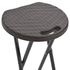 Tabouret De Bar Pliable Lot De 2 Pehd Et Acier Aspect Rotin