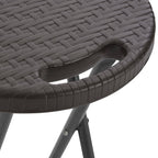 Tabouret De Bar Pliable Lot De 2 Pehd Et Acier Aspect Rotin