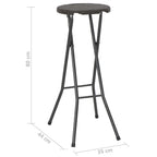 Tabouret De Bar Pliable Lot De 2 Pehd Et Acier Aspect Rotin