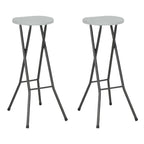 Tabouret De Bar Pliable Lot De 2 Pehd Et Acier Aspect Rotin