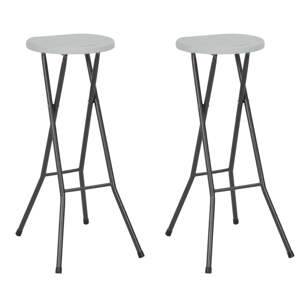 Tabouret De Bar Pliable Lot De 2 Pehd Et Acier Aspect Rotin
