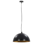 2 Pcs Plafonniers Noir Et Doré Semi-Sphérique E27