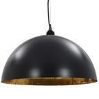 2 Pcs Plafonniers Noir Et Doré Semi-Sphérique E27