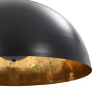 2 Pcs Plafonniers Noir Et Doré Semi-Sphérique E27