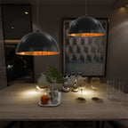 2 Pcs Plafonniers Noir Et Doré Semi-Sphérique E27