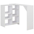Table De Bar Avec Tablette Amovible Blanc 138X39X110 Cm