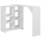 Table De Bar Avec Tablette Amovible Blanc 138X39X110 Cm