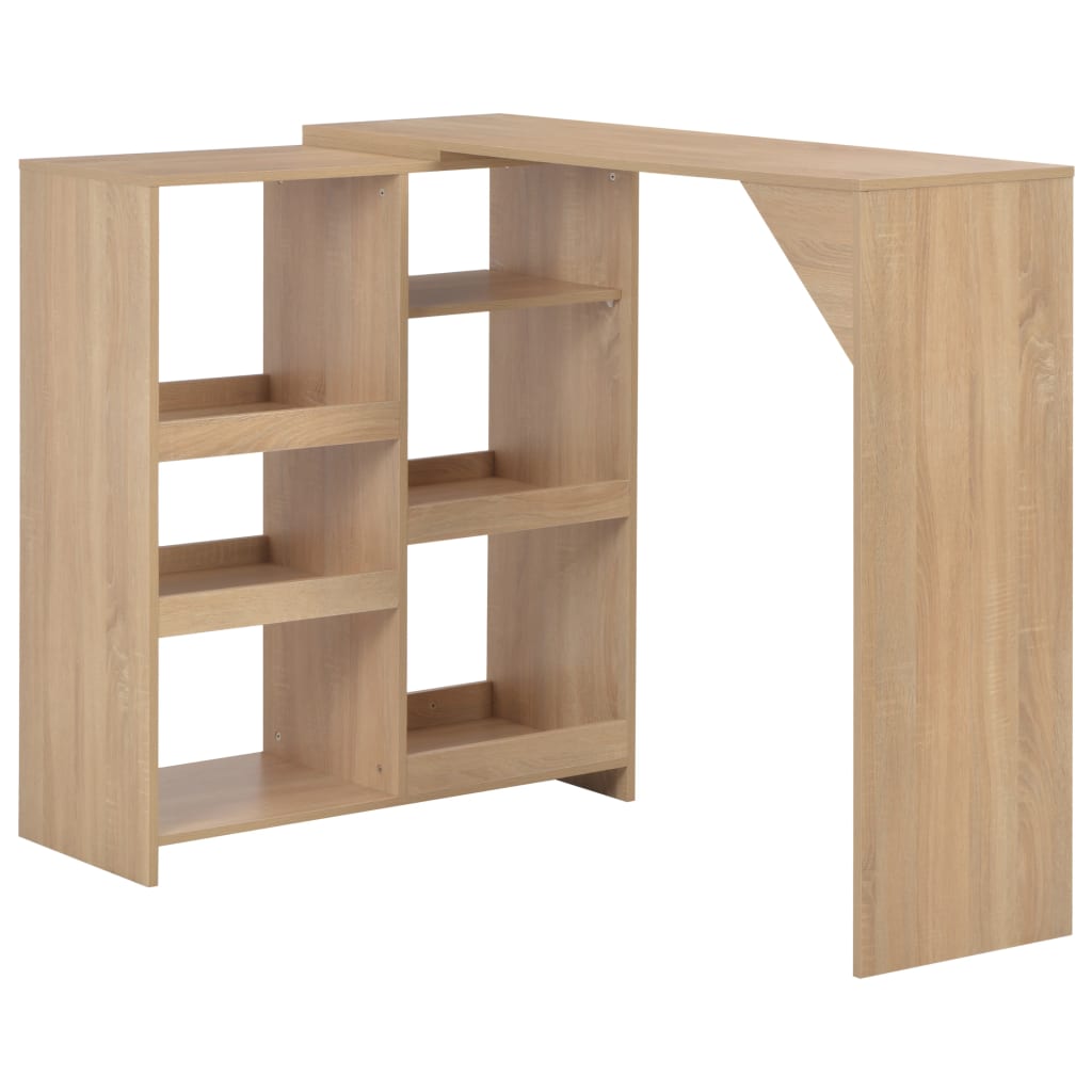 Table De Bar Avec Tablette Amovible Blanc 138X39X110 Cm