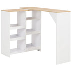 Table De Bar Avec Tablette Amovible Blanc 138X39X110 Cm