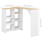 Table De Bar Avec Tablette Amovible Blanc 138X39X110 Cm