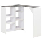 Table De Bar Avec Tablette Amovible Blanc 138X39X110 Cm