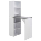 Table De Bar Avec Armoire Blanc 115X59X200 Cm