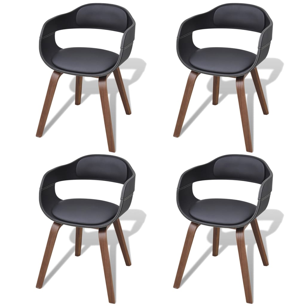 Chaise De Salle À Manger Bois Courbé Et Similicuir
