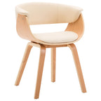 Chaise À Manger Crème Bois Courbé Et Similicuir