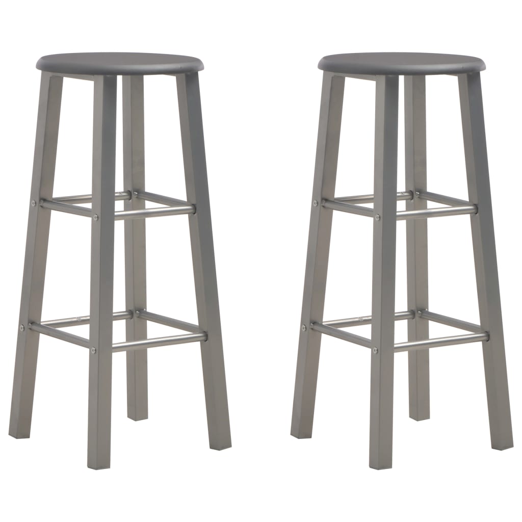 Tabouret De Bar Lot De 2 Métal Avec Siège En Mdf