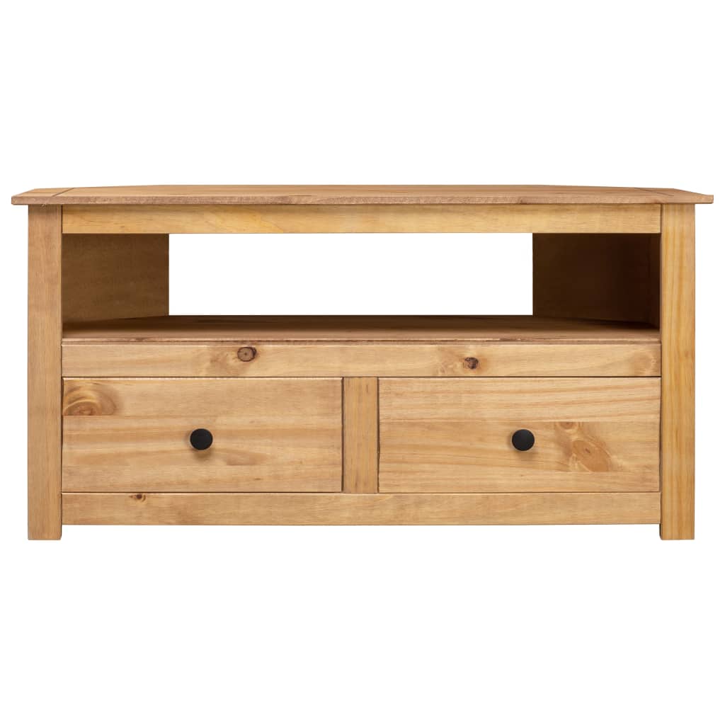 Meuble Tv D'angle 93X49X49 Cm Pin Solide Assortiment Panama
