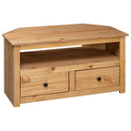 Meuble Tv D'angle 93X49X49 Cm Pin Solide Assortiment Panama