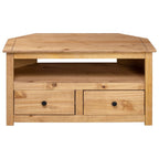 Meuble Tv D'angle 93X49X49 Cm Pin Solide Assortiment Panama