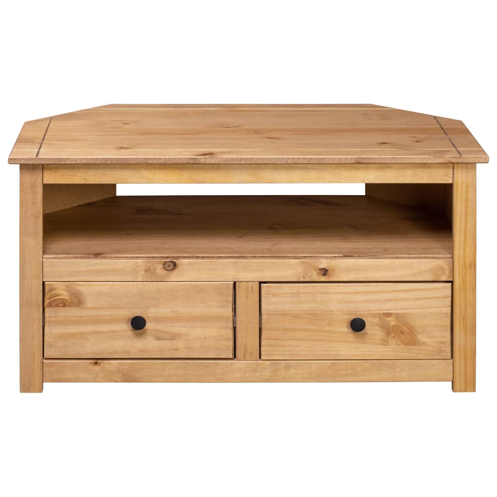 Meuble Tv D'angle 93X49X49 Cm Pin Solide Assortiment Panama