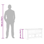 Meuble Tv D'angle 93X49X49 Cm Pin Solide Assortiment Panama