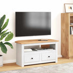Meuble Tv D'angle 93X49X49 Cm Pin Solide Assortiment Panama