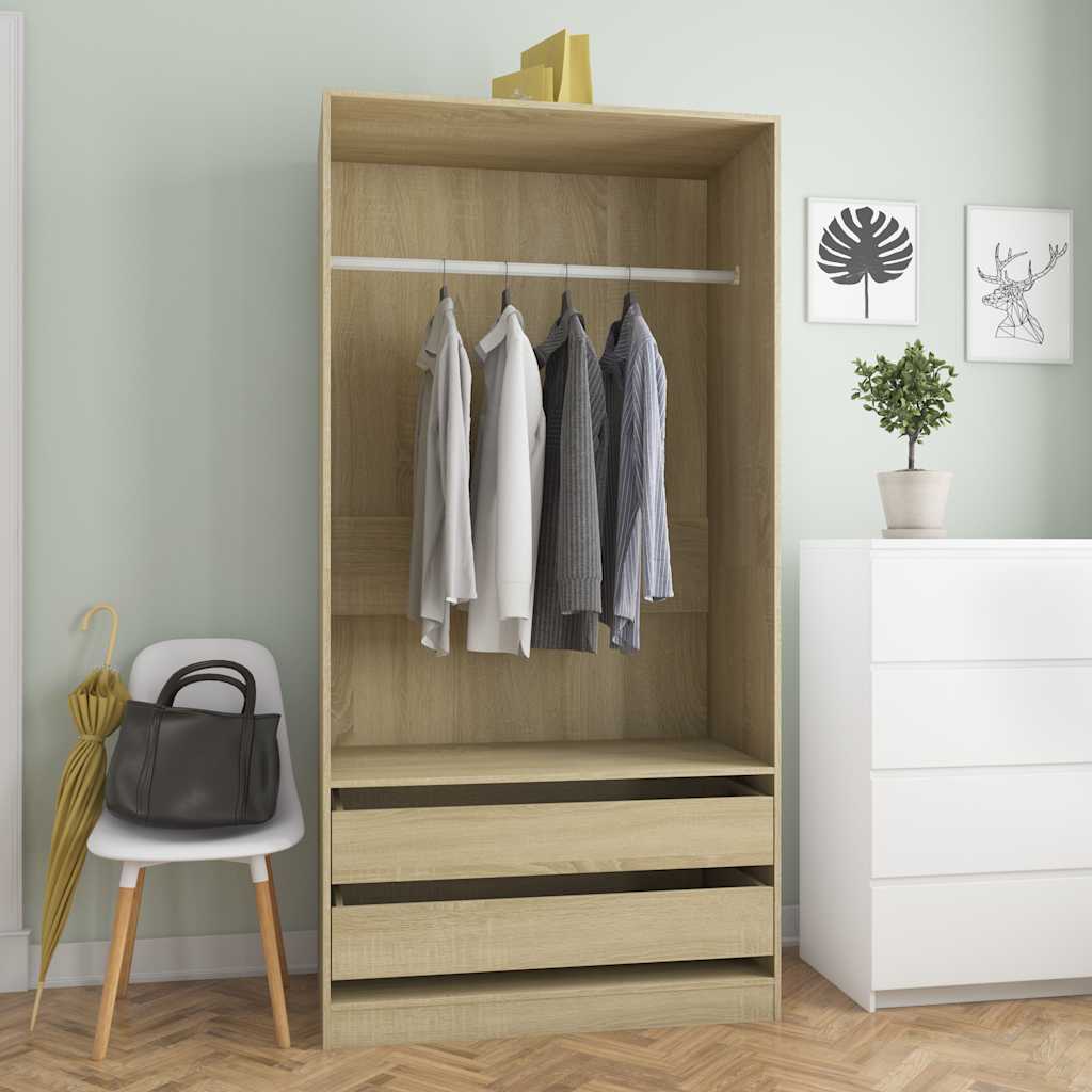 Garde-Robe Bois D'ingénierie Chêne Sonoma