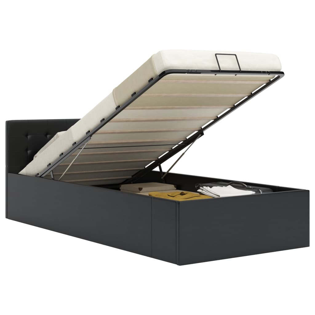 Cadre De Lit Avec Rangement Hydraulique Similicuir