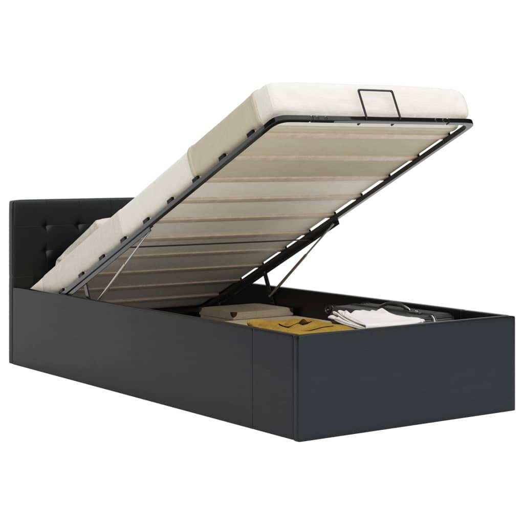Cadre De Lit Avec Rangement Hydraulique Similicuir