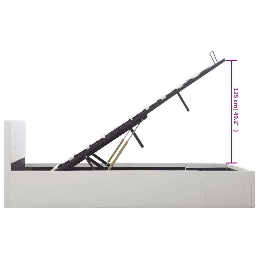 Cadre De Lit Avec Rangement Hydraulique Similicuir