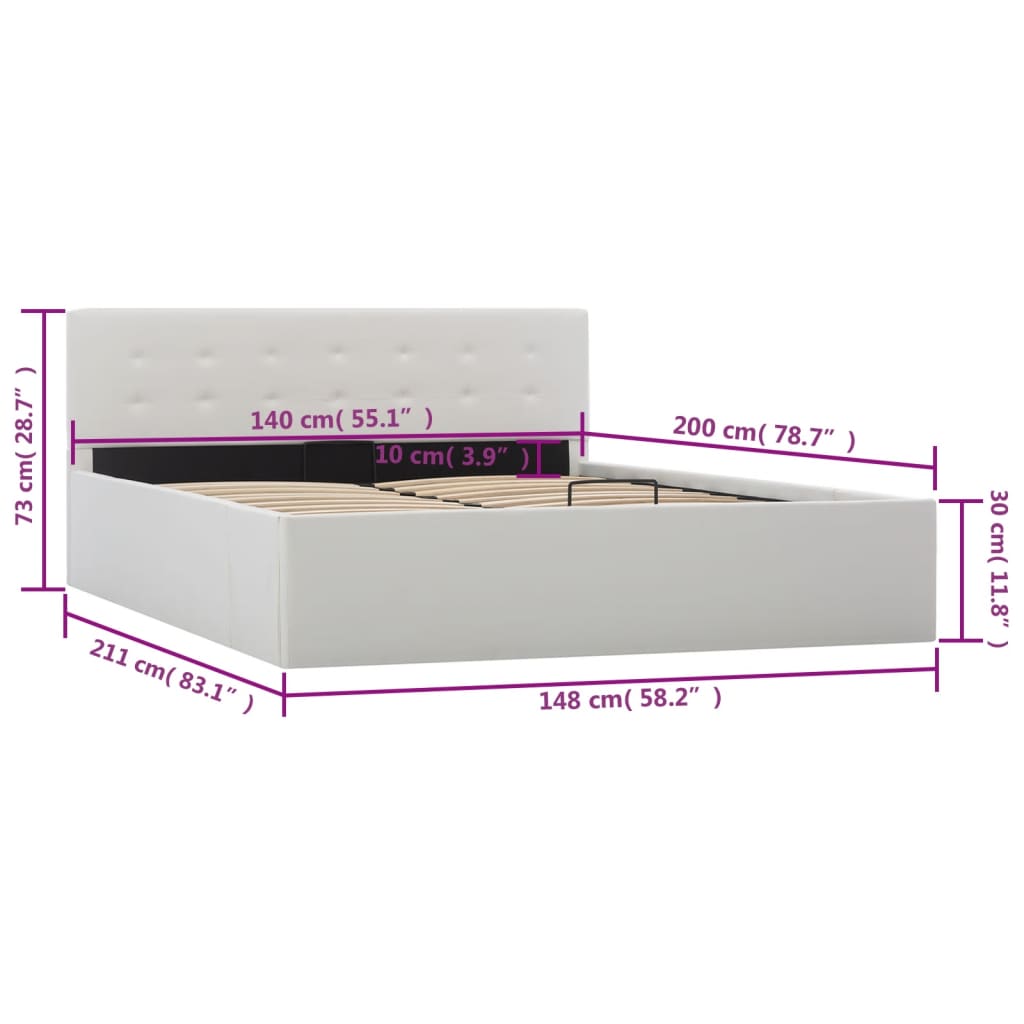 Cadre De Lit Avec Rangement Hydraulique Similicuir