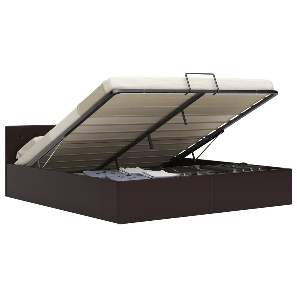 Cadre De Lit Avec Rangement Hydraulique Similicuir