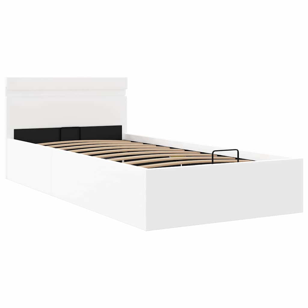 Cadre De Lit À Rangement Hydraulique Sans Matelas Avec Led