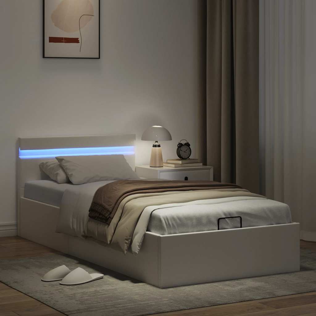Cadre De Lit À Rangement Hydraulique Sans Matelas Avec Led