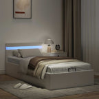 Cadre De Lit À Rangement Hydraulique Sans Matelas Avec Led