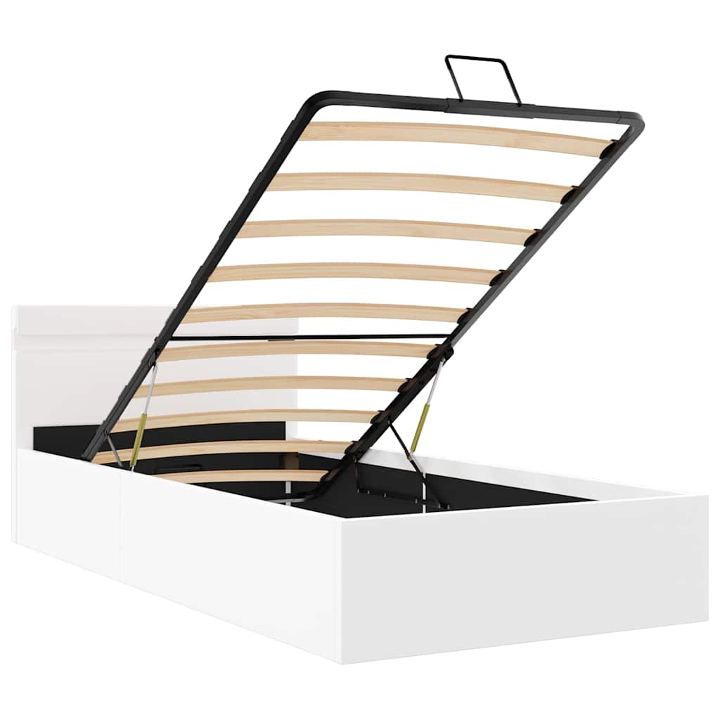Cadre De Lit À Rangement Hydraulique Sans Matelas Avec Led