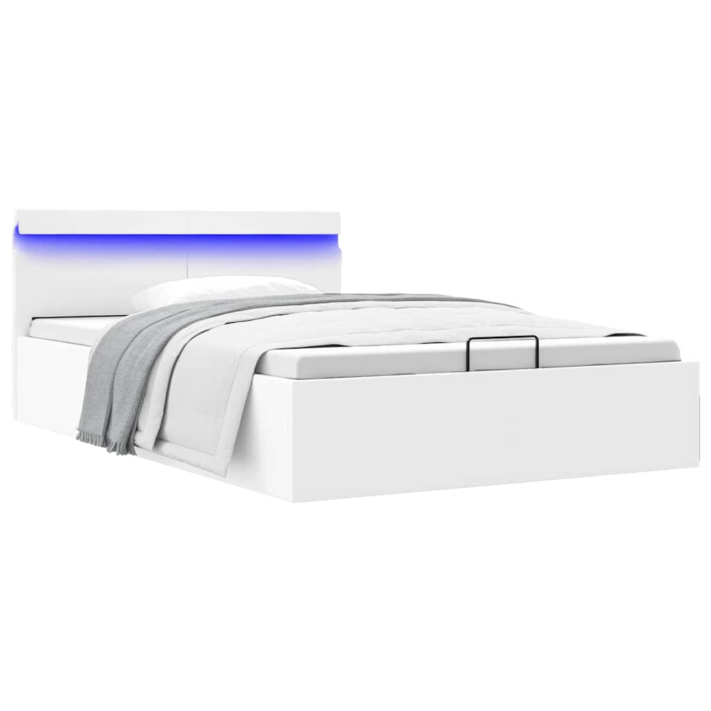Cadre De Lit À Rangement Hydraulique Sans Matelas Avec Led