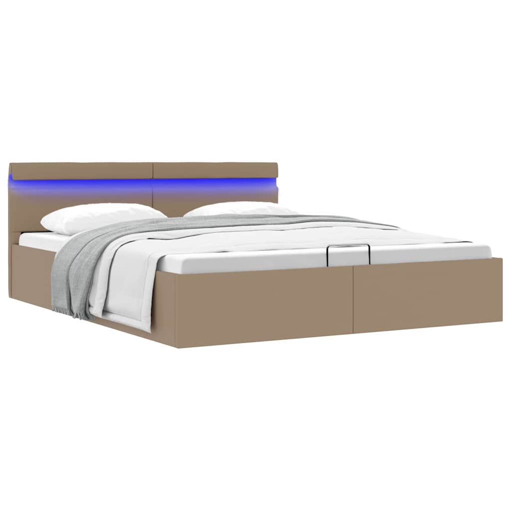 Cadre De Lit À Rangement Hydraulique Sans Matelas Avec Led